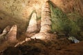 Stalagmites and stalactites in the Carlsbad Caverns National Park, USA Royalty Free Stock Photo