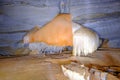 Stalagmites and stalactites in the cave Gruta Da Lapa Doce, cave in Iraquara, Chapada Diamantina, Bahia, Brazil