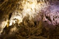 Stalagmites and stalactites in Ruakuri Cave, Waitomo, New Zealand Royalty Free Stock Photo