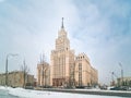 Stalin-era high-rise building in Moscow Royalty Free Stock Photo