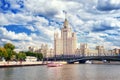 Stalinist skyscraper on Moskva river, Moscow, Russia