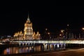 The Stalinist skyscraper in present time Royalty Free Stock Photo