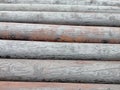 Pressure-treated wood pilings
