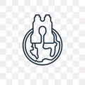 Stalking vector icon isolated on transparent background, linear
