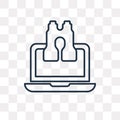 Stalking vector icon isolated on transparent background, linear
