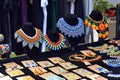 Stall with beautiful bright seed bead jewellery
