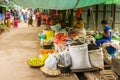 A stall of fresh fruit and vegetable food vendor, in Nyaung shwe market, near Inle Lake, Myanmar