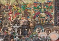 stall with handmade, colorful mexican souvenirs in chichen itza, mexico