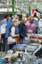 Stall holders and shoppers at Tynemouth Market.