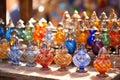 a stall selling delicate, handmade glass ornaments