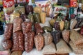 Stall in a city market in Vietnam