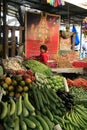 Stall vendor of fruit & vegetable at market, Bangalore, India