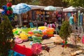 Stalls with beach items for sale