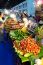 Stalls selling food.