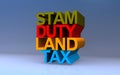 stam duty land tax on blue Royalty Free Stock Photo