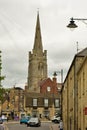 STAMFORD, UNITED KINGDOM, May 31, 2019 - Street leading to the Saint Mary church in Stamford, England