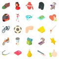 Stamina icons set, cartoon style Royalty Free Stock Photo