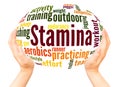 Stamina word cloud hand sphere concept