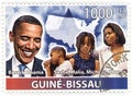 Stamp with 44th president of USA - Barack Obama