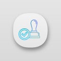 Stamp approved app icon Royalty Free Stock Photo