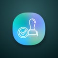 Stamp approved app icon Royalty Free Stock Photo