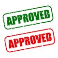 Stamp approved with green and red text Royalty Free Stock Photo
