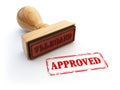 Stamp Approved isolated on white. Agreement or approval concept.