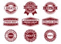 Vector stamp badge label for marketing selling meats shop, butchery, organic beef, premium top quality grade