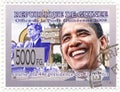 Stamp with Barack Obama Royalty Free Stock Photo