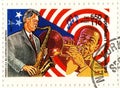 Stamp Bill Clinton and Louis Armstrong