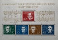 Stamp block for the inauguration of the Beethoven Hall Royalty Free Stock Photo