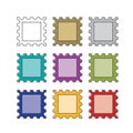 Stamp border variation set vector illustration