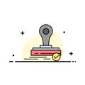 Stamp, Clone, Press, Logo  Business Flat Line Filled Icon Vector Banner Template Royalty Free Stock Photo