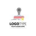Stamp, Clone, Press, Logo Business Logo Template. Flat Color