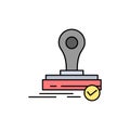 Stamp, Clone, Press, Logo  Flat Color Icon. Vector icon banner Template Royalty Free Stock Photo