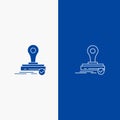 Stamp, Clone, Press, Logo Line and Glyph Solid icon Blue banner Line and Glyph Solid icon Blue banner Royalty Free Stock Photo