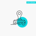 Stamp, Clone, Press, Logo turquoise highlight circle point Vector icon