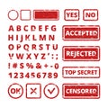 Stamp concepts. Vector grunge letters in frames rejected and approved words for rubber stamp vector template Royalty Free Stock Photo