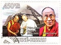 Stamp with Dalai Lama and Papa Paul II