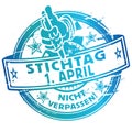 Stamp deadline on the first april Royalty Free Stock Photo