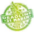 Stamp with the deadline March 31st Royalty Free Stock Photo