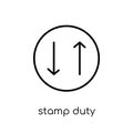 Stamp duty (equities) icon. Trendy modern flat linear vector Sta