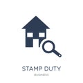 Stamp duty (housing) icon. Trendy flat vector Stamp duty (housing) icon on white background from business collection