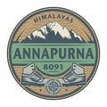 Stamp or emblem with text Annapurna, Himalayas