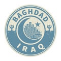 Stamp or emblem with text Baghdad, Iraq inside