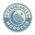 Stamp or emblem with text Casablanca, Morocco inside