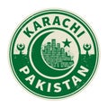 Stamp or emblem with text Karachi, Pakistan inside