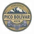 Stamp or emblem with text Pico Bolivar, Venezuela