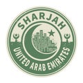 Stamp or emblem with text Sharjah, United Arab Emirates