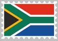 Stamp of a flag of south africa